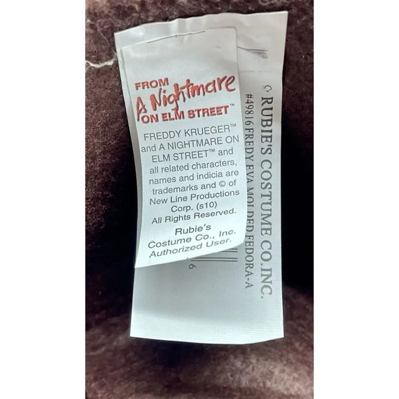 A Nightmare On Elm Street Freddy Krueger Mask Hat Adult Size Rubie's‎ Costume Co - Picture 11 of 12